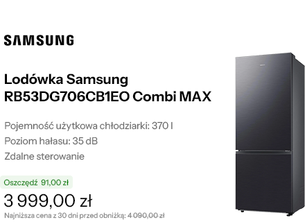 Lodówka Samsung RB53DG706CB1EO Combi MAX