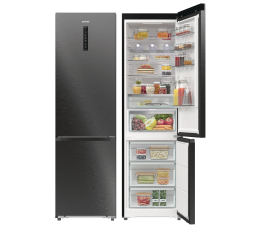Lodówka Gorenje NRB620E61BX4WFE BigVolume No Frost 203cm Czarna Komora Zero Do Obudowy WiFi 413L